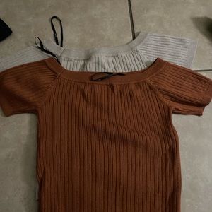 two off the shoulders forever21 crop tops